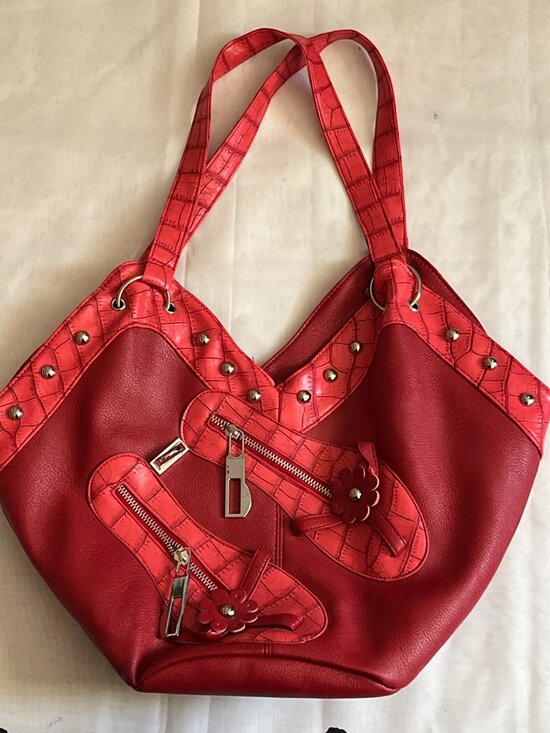 Handbags - Brand New Large Bright Red Handbag with Silver Hardware | $19.99
